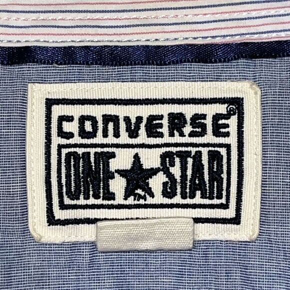 Convers Shirt Mens Small Purple Striped Button Up Long Sleeve Converse - Picture 4 of 5